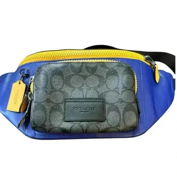 Coach Track Belt Bag In Colorblock Signature Canvas - Picture 1 of 7